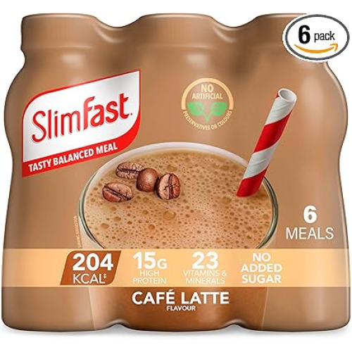 SlimFast SlimFast Ready To Drink Cafe Latte Shake, 6 x 325ml