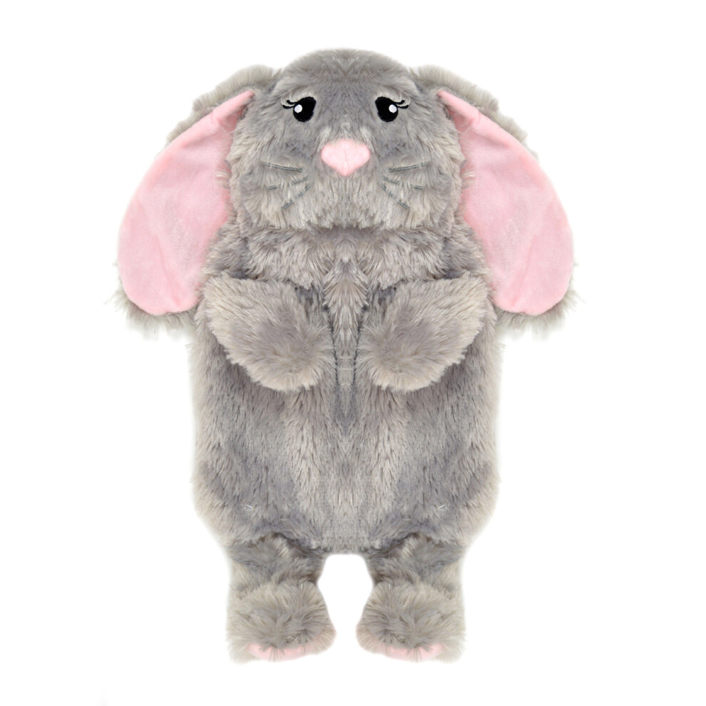 Heat Treats Bunny 3D Novelty Hot Water Bottle Grey