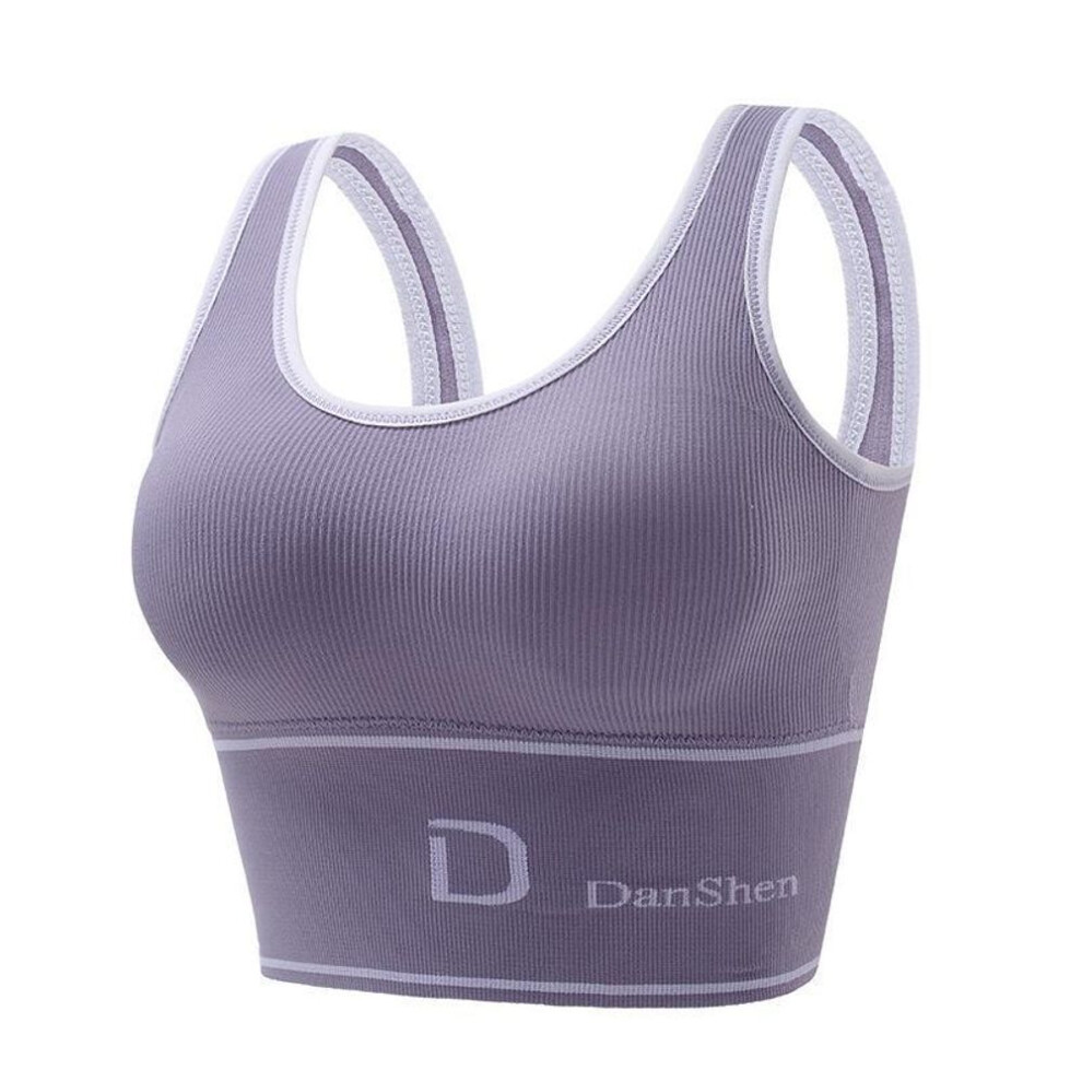 (purple, XL/XXL) Seamless Plus - Size Sports Bra for Women: Ideal for Yoga, with High - Spring Support and Big U - Neck Vest Design
