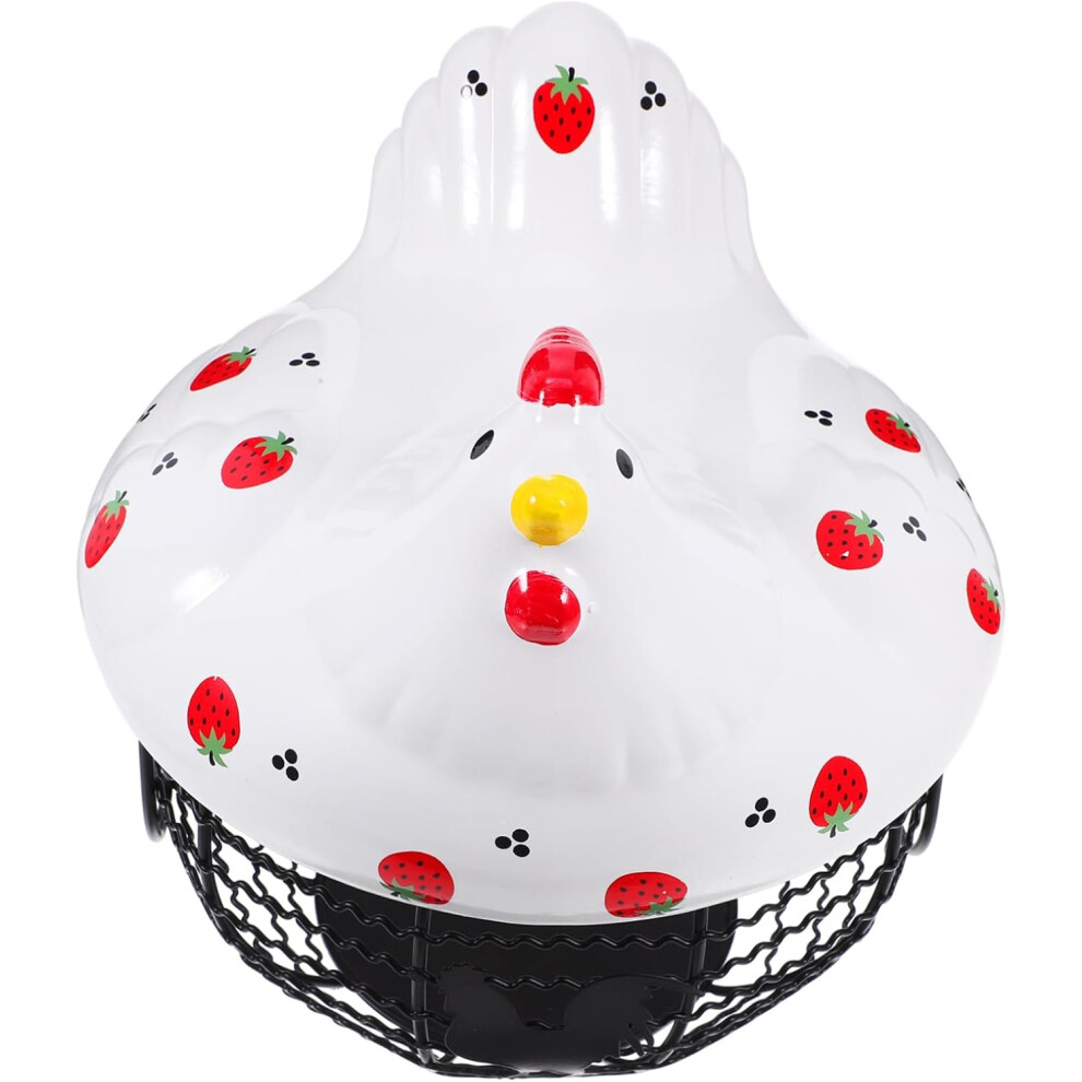 Cestino Portauova Con Coperchio In Ceramica, Cestino Portauova In Paglia, Contenitore Per Uova Da Cucina