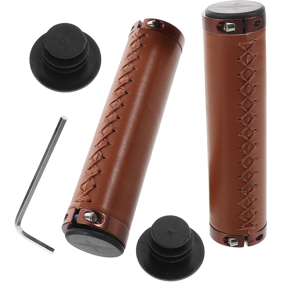 2 Pezzi Manopole Manubrio Vintage Manopole Manubrio Bici Manopole Manubrio Mountain Bike Manopole Manubrio Ergonomiche E Antiscivolo In Pu