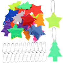 Catarifrangenti di sicurezza per bambini, confezione da 24, a forma di stella, pendenti riflettenti, leggeri, per la notte, per ragazzi e ragazze.