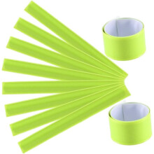 12 pezzi di fasce riflettenti in PVC per corsa notturna, jogging, camminata, braccialetti di sicurezza fluorescenti verdi