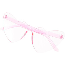 Occhiali da sole a forma di cuore senza montatura per donna, accessori trasparenti Candy C22, occhiali da festival senza montatura, 1 pezzo