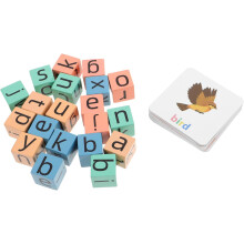 1 set di carte con parole di ortografia, carte di apprendimento con alfabeto, gioco di cubo di parole, gioco educativo