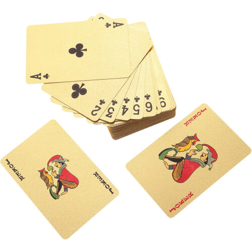 Carte da gioco d'oro impermeabili, strumento per feste di poker