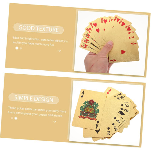 Carte da gioco d'oro impermeabili, strumento per feste di poker 2