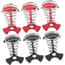 Set tenda stabile, 6 pezzi, picchetti di ancoraggio a spina di pesce, tenditore per corda in lega di alluminio, accessori da campeggio, nero e rosso