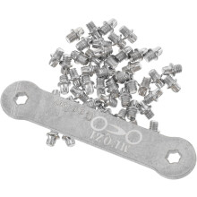 51 bulloni per pedali per biciclette, chiodi antiscivolo, universali, per bici da strada, leggeri, montaggio rapido, finitura argento.