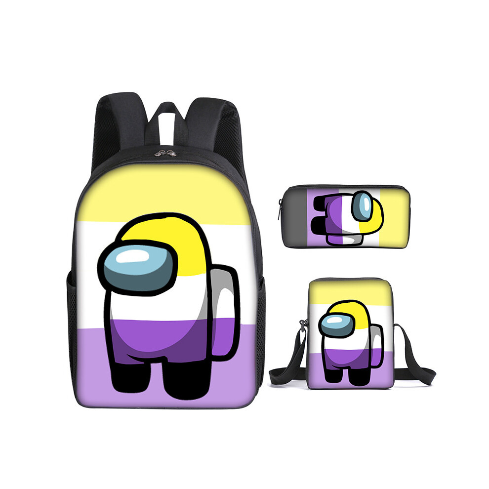 (M style, Three-piece set) New Space Werewolf Kill Among us schoolbag three-piece set game peripheral primary and secondary school students backpack s-image-OPC-PGM82W9-NEW