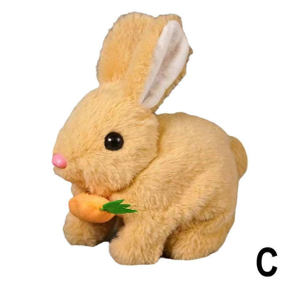 (Yellow) Bunny Toys Educational Interactive Toys Can Walk And Talk,Easter Plush Stuffed Bunny Toy Yellow
