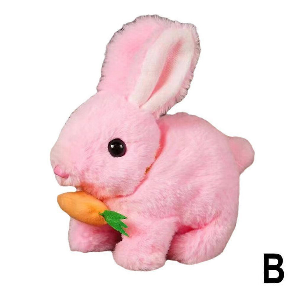 (Pink) Bunny Toys Educational Interactive Toys Can Walk And Talk,Easter Plush Stuffed Bunny Toy Pink