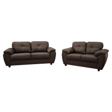 CARLOS 3+2 SEATER SOFA SET BROWN FAUX LEATHER