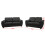 CARLOS 3+2 SEATER SOFA SET BLACK FAUX LEATHER 2