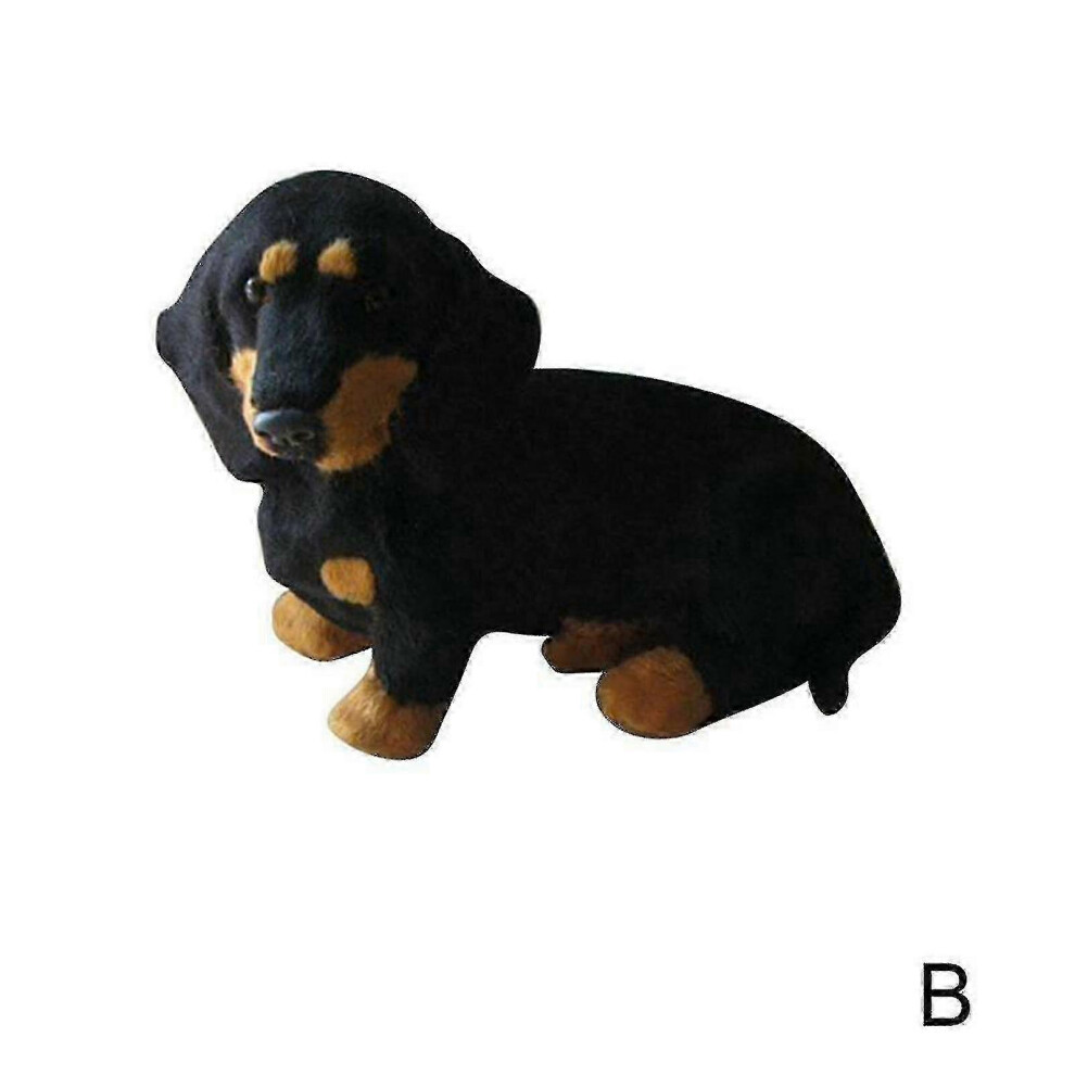 (B) Realistic   Dog Shape Toy Dachshund Stuffed Animal Plush Doll Gift For Kids High Quality
