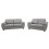 CARLOS 3+2 SEATER SOFA SET GREY FAUX LEATHER 1