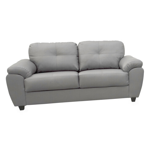 CARLOS 3+2 SEATER SOFA SET GREY FAUX LEATHER 2