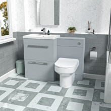 Nes Home 1100mm Matte Grey Drawers Basin Vanity, WC Unit, Back To Wall Toilet