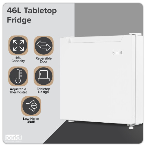 Baridi Tabletop Fridge with Ice Box, 46L Capacity, Adjustable Thermostat - DH256 2