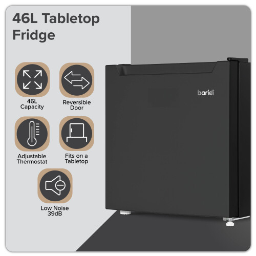Baridi Tabletop Fridge with Ice Box, 46L Capacity, Adjustable Thermostat - DH257 2