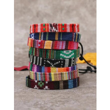 (Multicolor) 12 Boho Surfer Beach Unisex Bracelet Set
