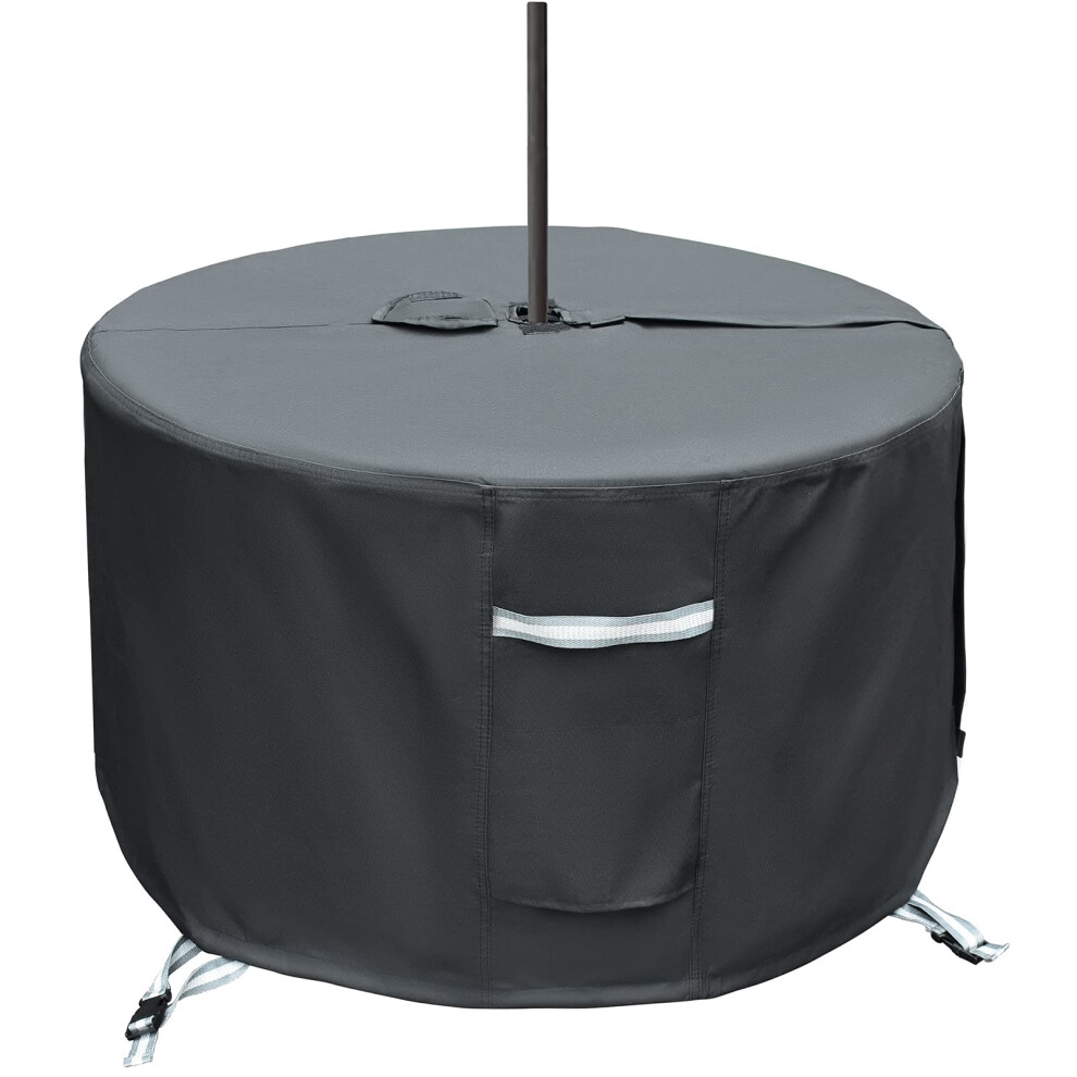 Housse de table de patio ronde TOHONFOO avec trou pour parasol - 50"""" de diam   tre x 23"""" de hauteur (taille de la housse)