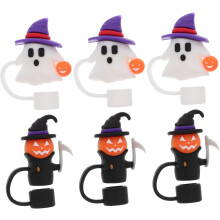 6ks nerozliate hrnček na pitie halloweenska čiapka na poháre príslušenstvo silikónové vrchnáky na halloweenske párty