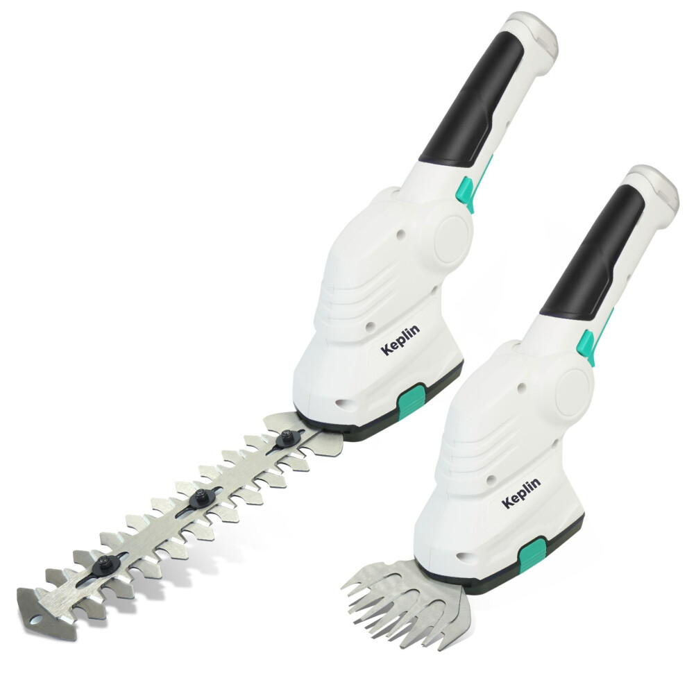 Keplin 2-in-1 Cordless Grass Shear & Hedge Trimmer 7.2V Rechargeable 1500mAh Battery, Lightweight Handheld Garden Edging & Shrub Cutter