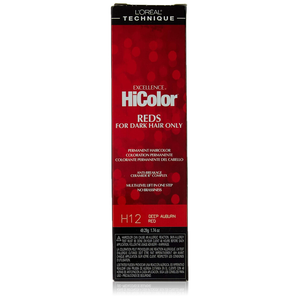 T Cnica Loreal Red Loreal Excellence Hicolor H12 Tube Deep Auburn 1.74 Ounce (51Ml) (3 Pack)