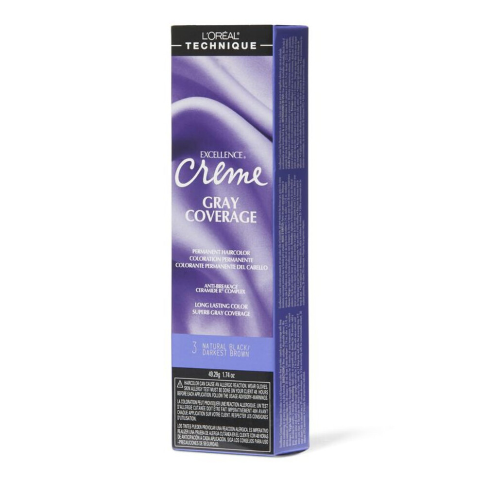 LâOrã©Al Technique Black Loreal Excel Creme Color #3 Natural 1.74Oz (6 Pack)