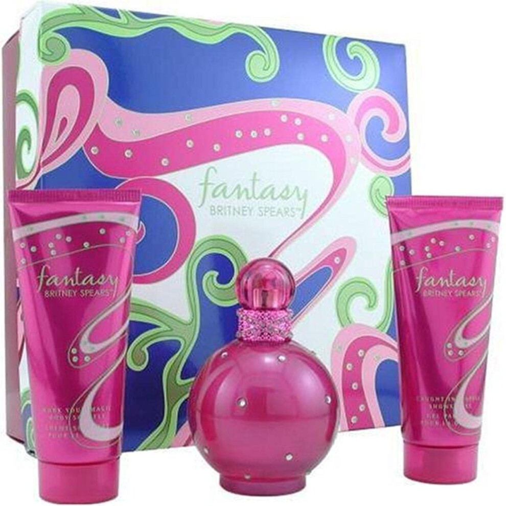 Fantasy by Britney Spears for Women  Set (Eau De Parfum Spray 3.3 Ounce  Body Lotion 3.3 Ounce  Shower Gel 3.3 Ounce)