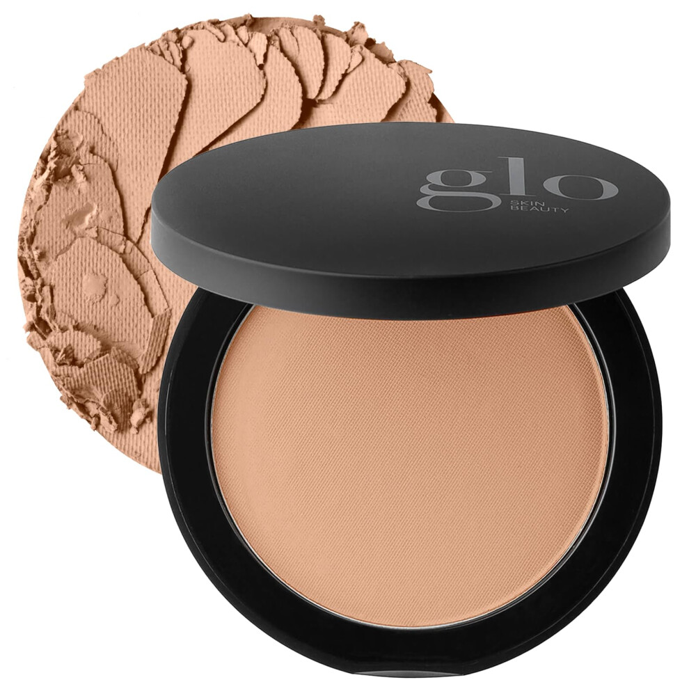 Glo Skin Beauty Pressed Base Powder Foundation Makeup (Natural Dark) - Flawless Coverage For A Radiant Natural Second-Skin Finish