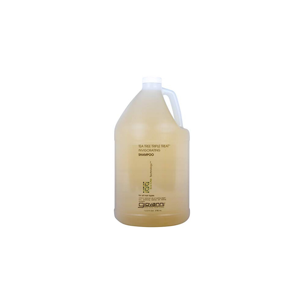 GIOVANNI Tea Tree Triple Treat Invigorating Shampoo  128 oz. Cooling Peppermint  Conditioning Rosemary  Clarifying Eucalyptus  Helps Alleviate Dry Fla