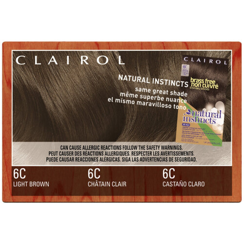 Clairol Natural Instincts, 6C, Castanho Claro Sem Brass 2