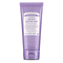 Dr. Bronner's - Jabón de Afeitar Orgánico (Lavanda, 198 g) - Orgánico Certificado, Azúcar y Polvo de Shikakai