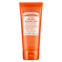 Dr. Bronner's - Organic Shaving Soap (Tea Tree 7 Ounce) - Certified Organic Sugar and Shikakai Powder Soothes and Moisturizes for Close Comfortable