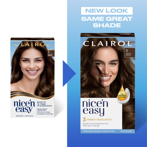 Clairol Clairol Nice'n Easy Permanent Hårfärg, 5C Medium Cool Brown, 3-pack 1