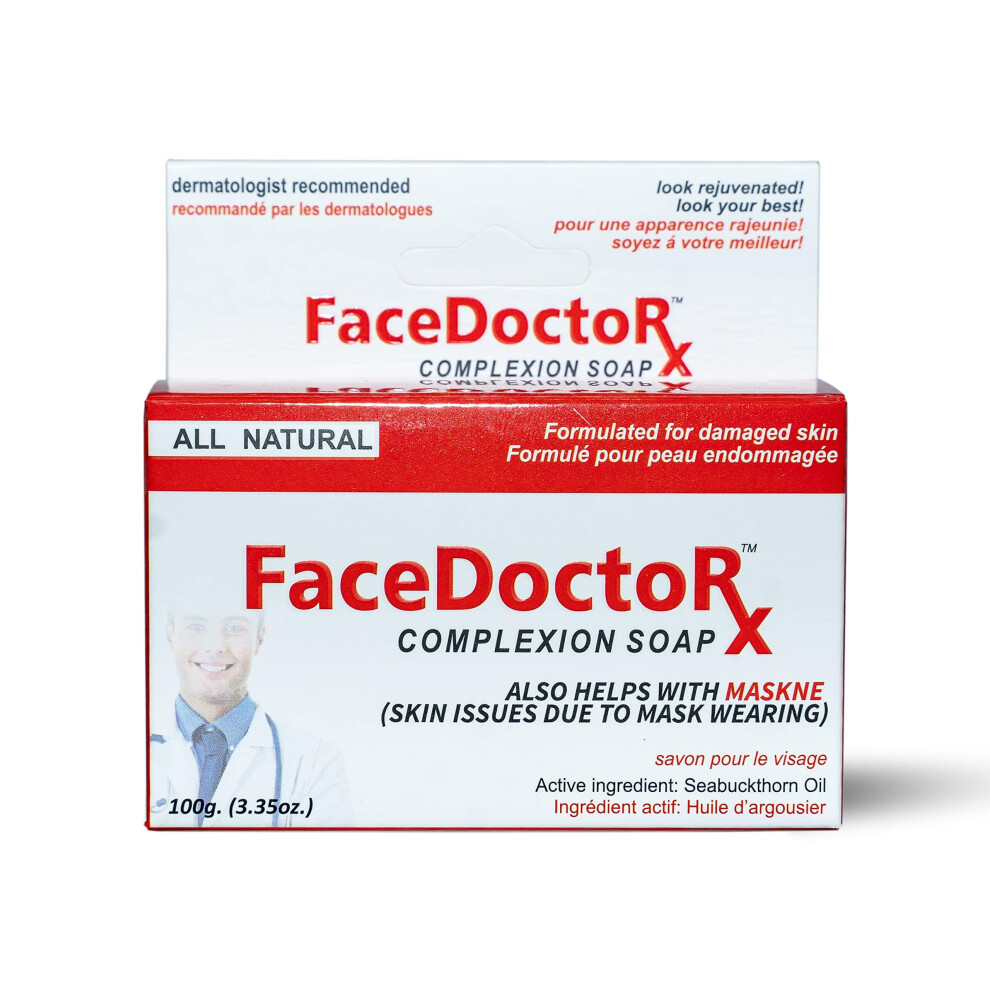 FACEDOCTOR Complexion Soap - Natural Acne Bar Soap for Face - Cleansing Bar for All Skin Types - Helps with Sensitive  Dry  Oily Skin Issues  Even Ski