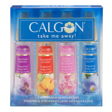 Calgon Take Me Away 4 Pc Gift Set (forfriskende krop Mist 2.0 Oz Spring Cherry Blossom Hawaiian Ginger Morning Glory Tahitian Orchid) til kvinder