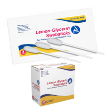 Dynarex Bastoncini di Cotone al Glicerolo di Limone, Gusto Piacevole, 3 Bastoncini Orali per Confezione, 1 Scatola da 7