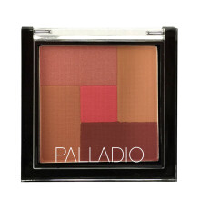 Palladio 2-i-1 mosaik blush og bronzer silkebl?d ansigtsmakeup presset pulver Fem farvenuancer fra skinnende rosa til gyldne brune rige pigmenter