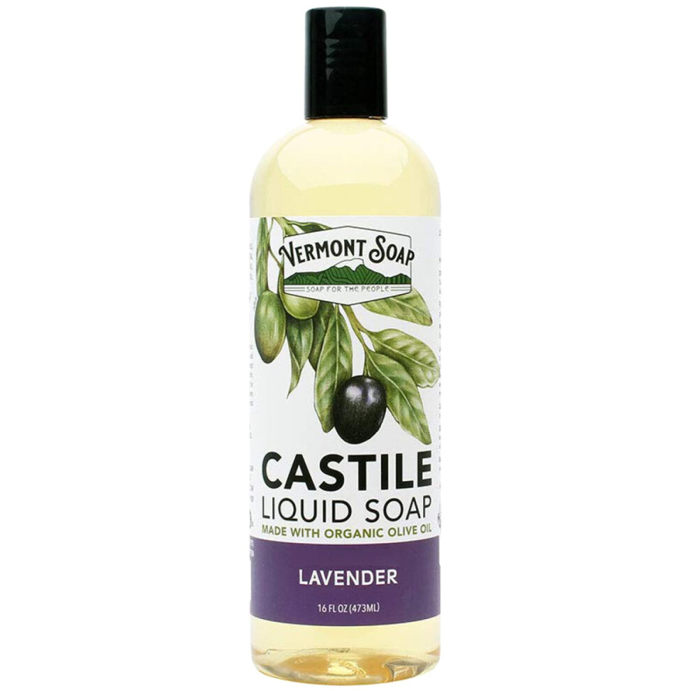 Vermont Soap Vermont Castile Soap Lavender Gentle Liquid Soap For Sensitive Skin & Natural Body Wash Organic Hair Shampoo For Oily Hair Aloe Castile Soap For M