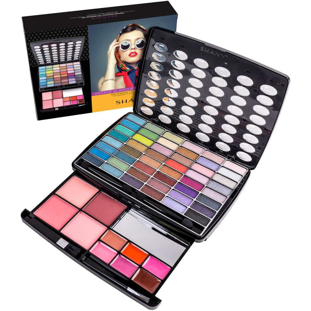 Shany Glamour Girl Makeup Kit Eyeshadow Palette With Eyeshadows Blushes Lipstick Lip-Gloss Makeup Mirror Makeup Applicators Premium Gift Packagin