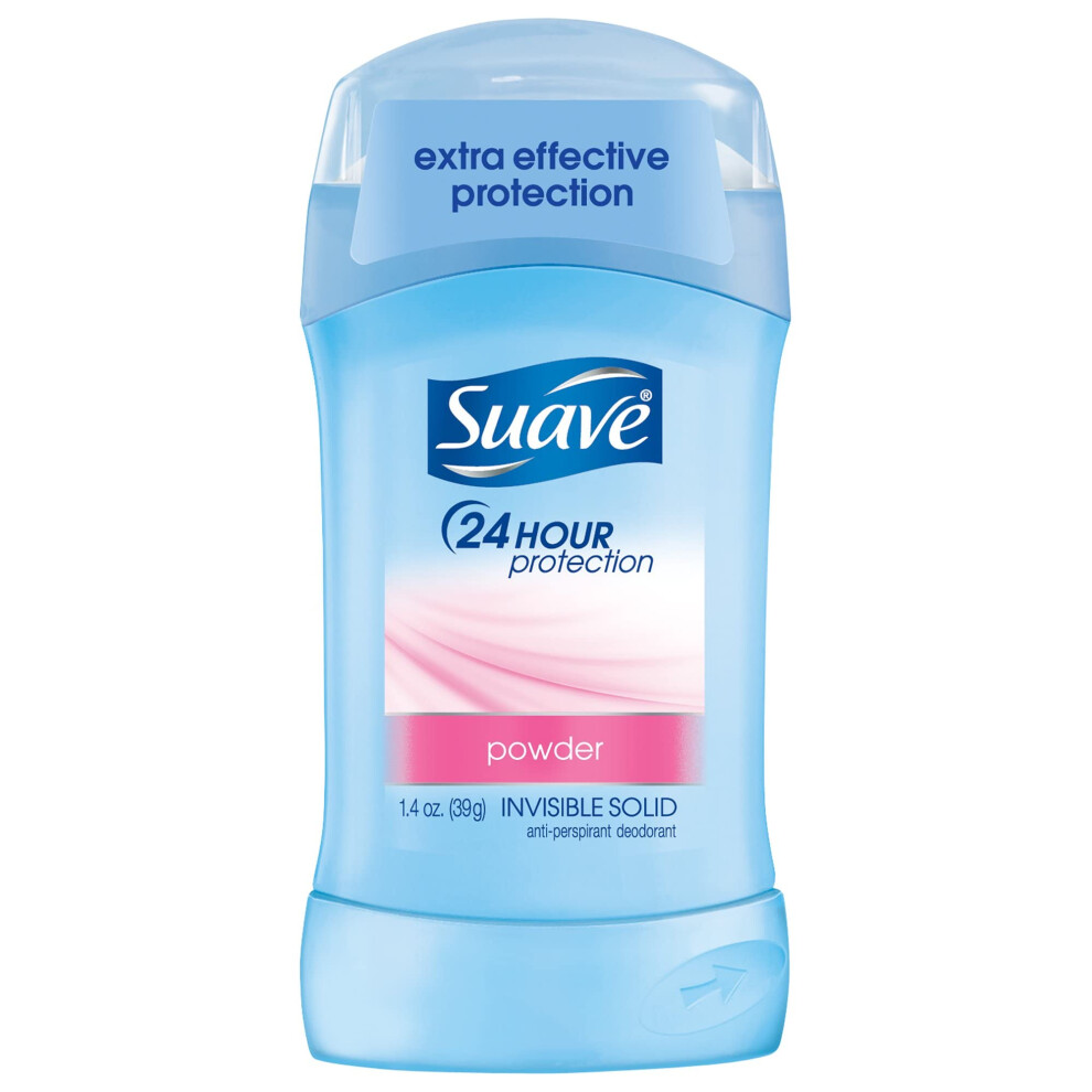 Suave 24 Hour Protection Powder Invisible Solid Anti-Perspirant Deodorant Stick By 1.4 Ounce- Pack Of 5.