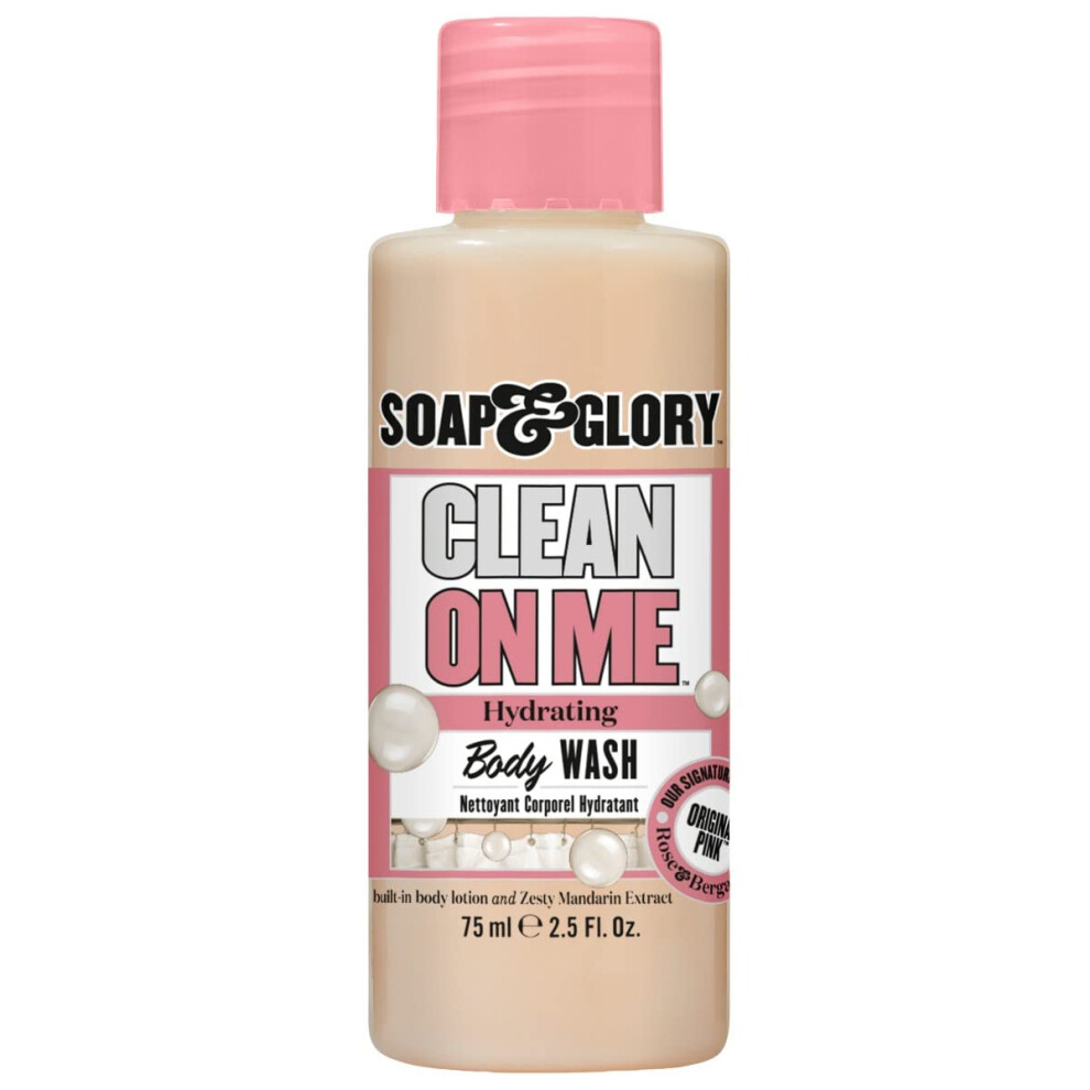 Soap & Glory Original Pink Clean On Me Body Wash - Rich  Creamy Shower Soap with Built-In Body Lotion for Maximum Hydration - Bergamot & Rose Scented
