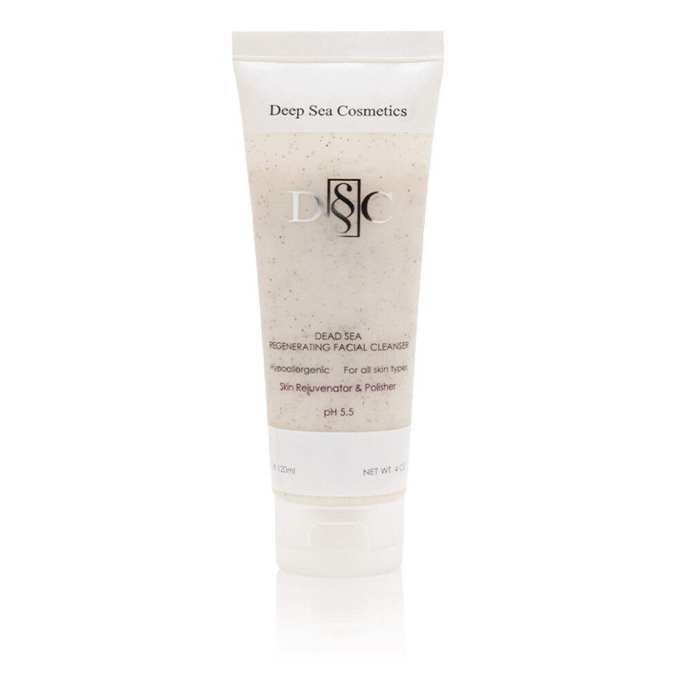 Deep Sea Cosmetics | Dead Sea Regenerating Facial Cleanser | New and Improved Formula with Dead Sea Water  Minerals and Apricot Peeling Particles | pH