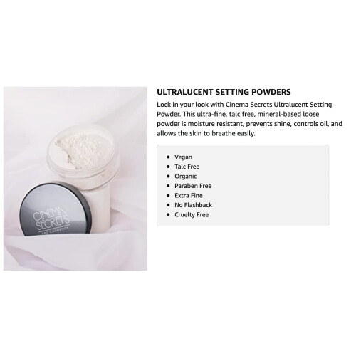 CINEMA SECRETS Pro Cosmetics Υπερδιαυγής πούδρα σε μορφή σκόνης σε μορφή σκόνης Warm Light 1