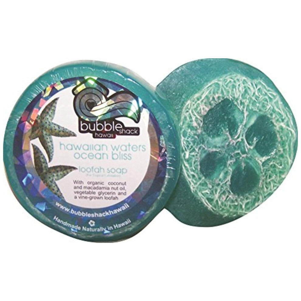 Bungalov Iara Hawaiian Bubble Shack Loofah Glycerin Soap Waters Ocean Bliss 4 Bars