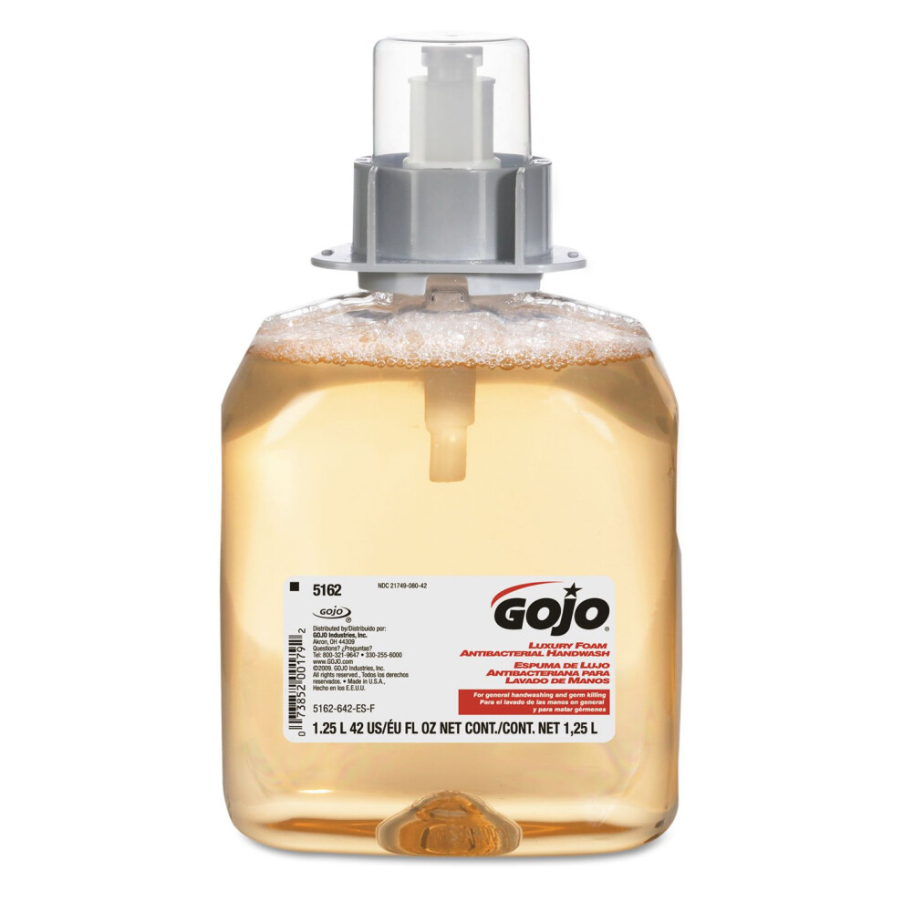 Gojo Luxury Foam Antibacterial Handwash Fresh Fruit Fragrance 1250 Ml Foam Hand Soap Refill For Fmx-12 Push-Style Dispenser (Pack Of 3) - 5162