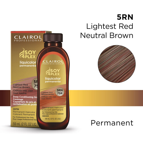 Clairol Clairol Professional Μόνιμο Liquicolor για Σκούρα Μαλλιά, 5rn Ανοιχτό Κόκκινο Ουδέτερο Καφέ, 2 oz 1